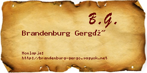 Brandenburg Gergő névjegykártya